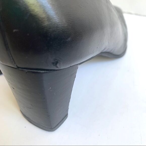VINTAGE STUART WEITZMAN BLACK LEATHER BLOCK HEEL - Picture 8 of 8